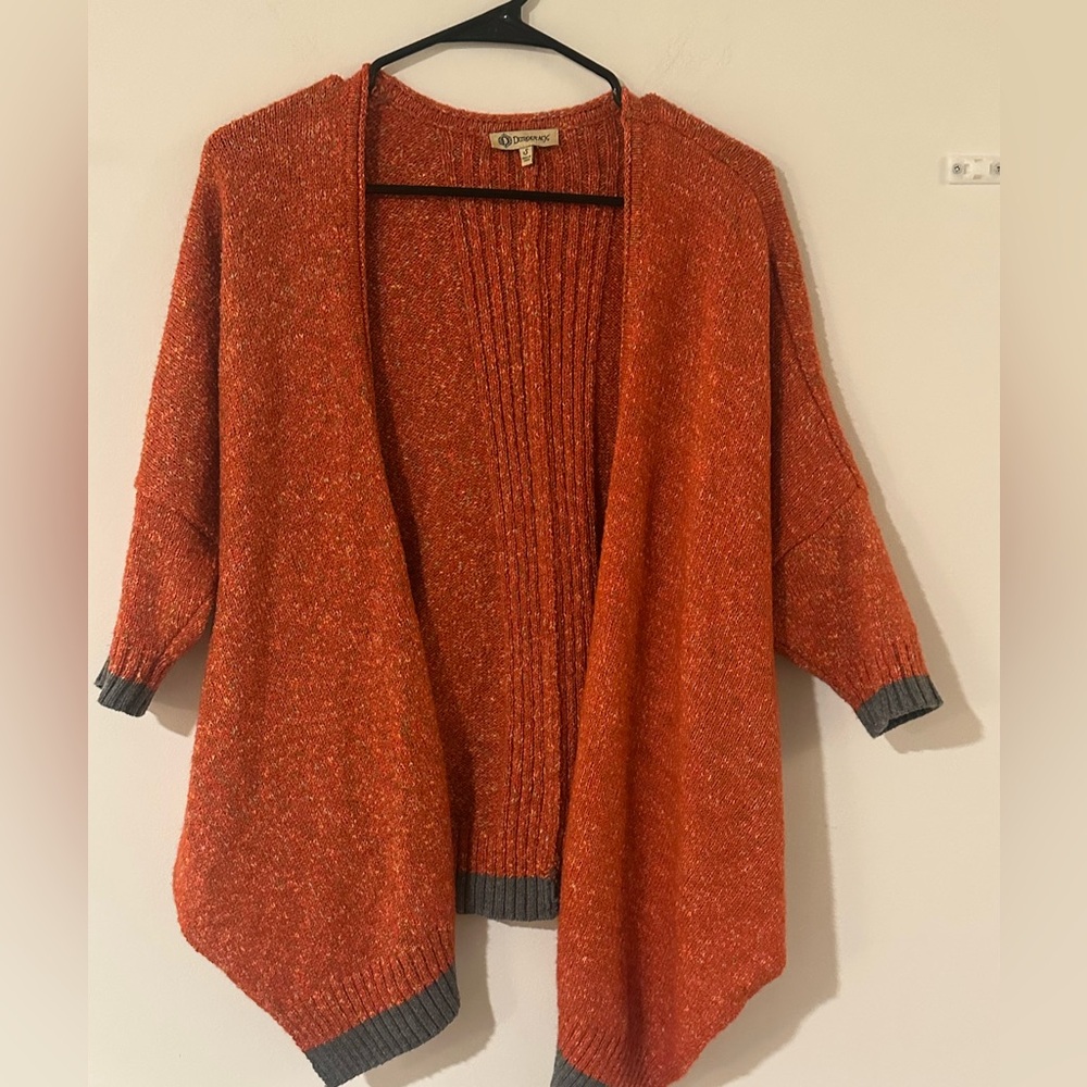 Democracy Women’s Orange Open Cardigan Size S